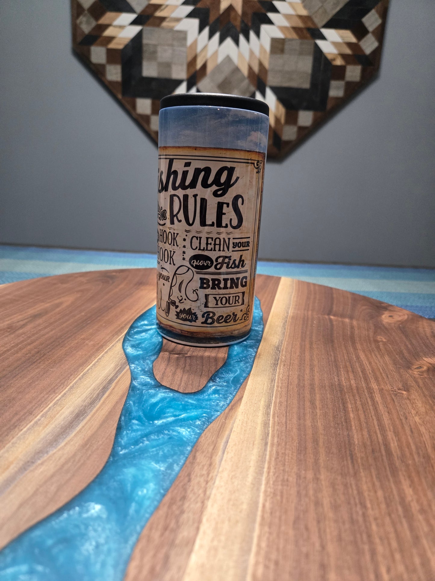 Fishing skinny can koozie