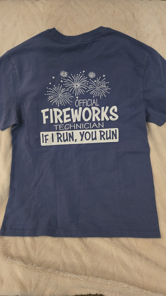 Mens fireworks pocket Tee