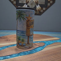 Beach skinny can koozie