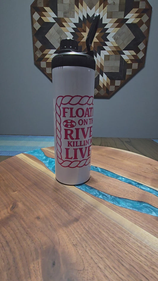 Floatin on the river water bottle