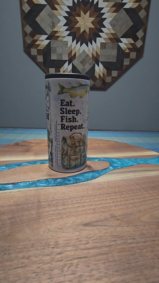 Fishing life skinny can koozie