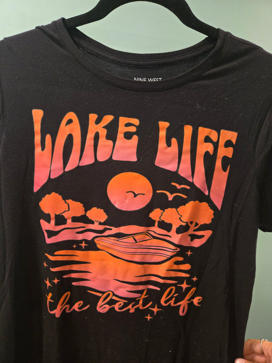 Lake Life Shirt – Sunset Graphic Tee for Outdoors Lovers