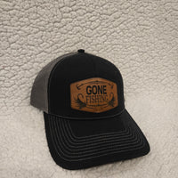 Black gone fishing hat