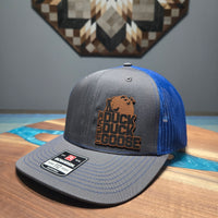 Blue and gray duck hunting hat