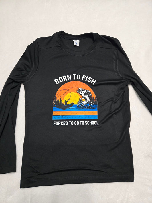 Black SPF fishing shirt youth Medium