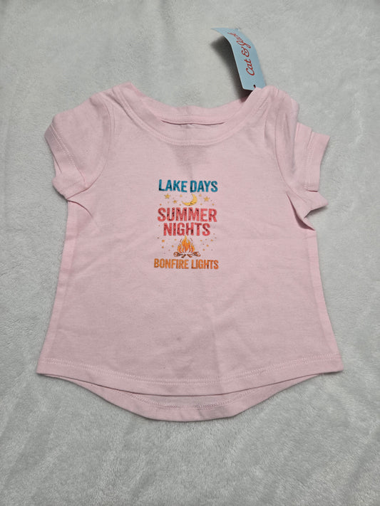 12M pink lake days t-shirt