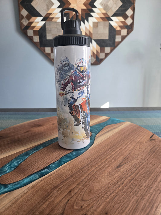 Dirt biking water bottle