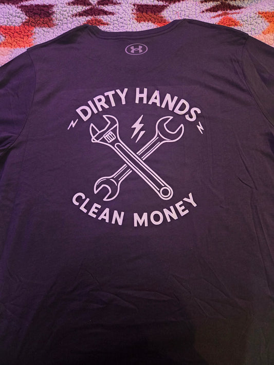 XXL black dirty hands clean money T-shirt