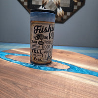 Fishing skinny can koozie