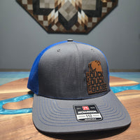 Blue and gray duck hunting hat