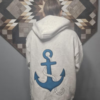 Medium hoodie with blue anchor